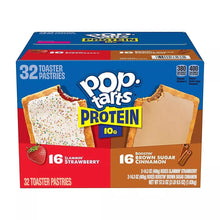 Pop-Tarts Protein variety pack box showing 16 Slammin’ Strawberry and 16 Brown Sugar