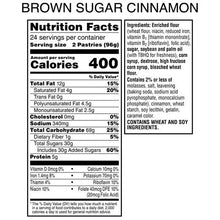 Pop-Tarts Brown Sugar Cinnamon nutrition facts and ingredients panel