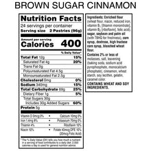 Pop-Tarts brown sugar cinnamon nutrition facts label