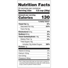 Nutrition Facts panel for zebra popcorn, 24 servings per container