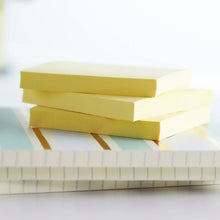 Canary yellow Post-it sticky note pads stacked