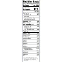 Cereal box Nutrition Facts close-up panel