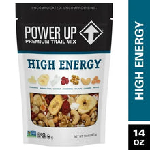 Trail mix pouch with High Energy label and ingredient window, 14 oz