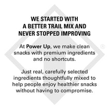 Mega Omega trail mix brand statement card about clean, premium ingredients