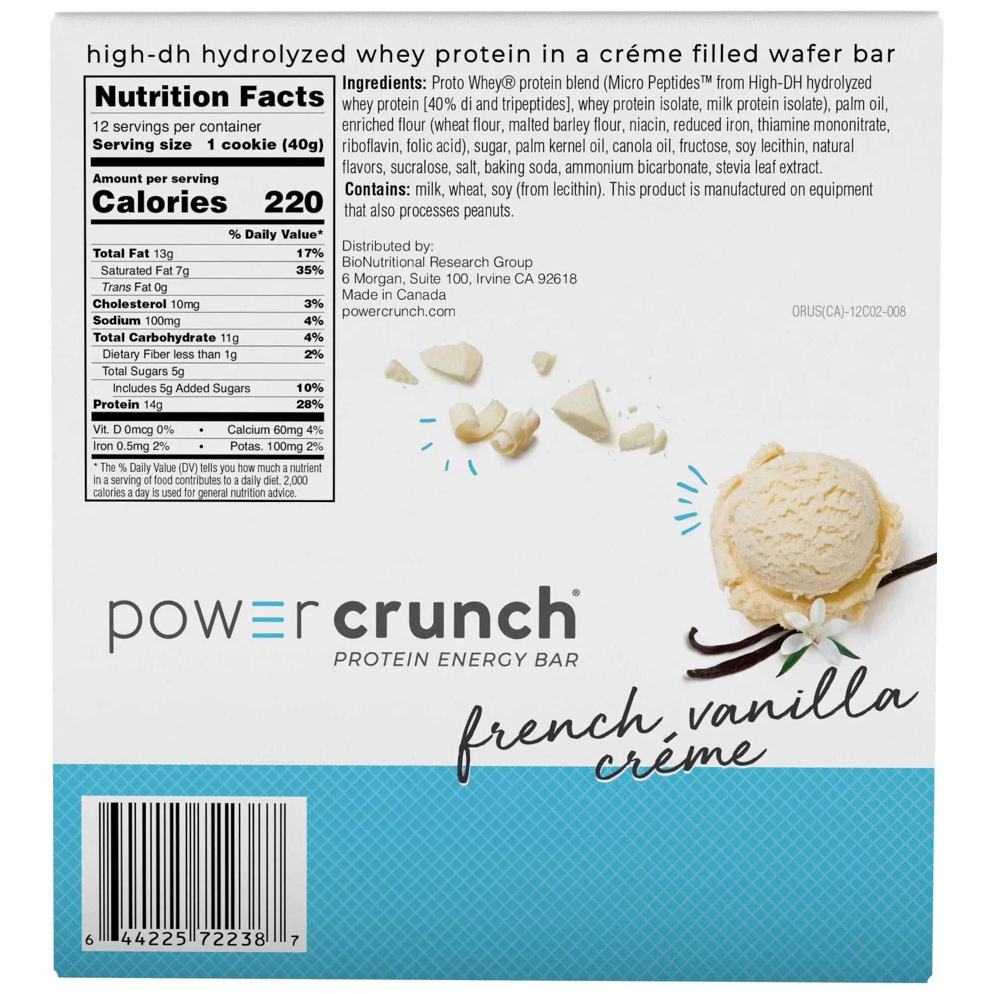 Power Crunch Protein Energy Bar, French Vanilla, 1.4 oz, 12-count - USA MEGA SHOP