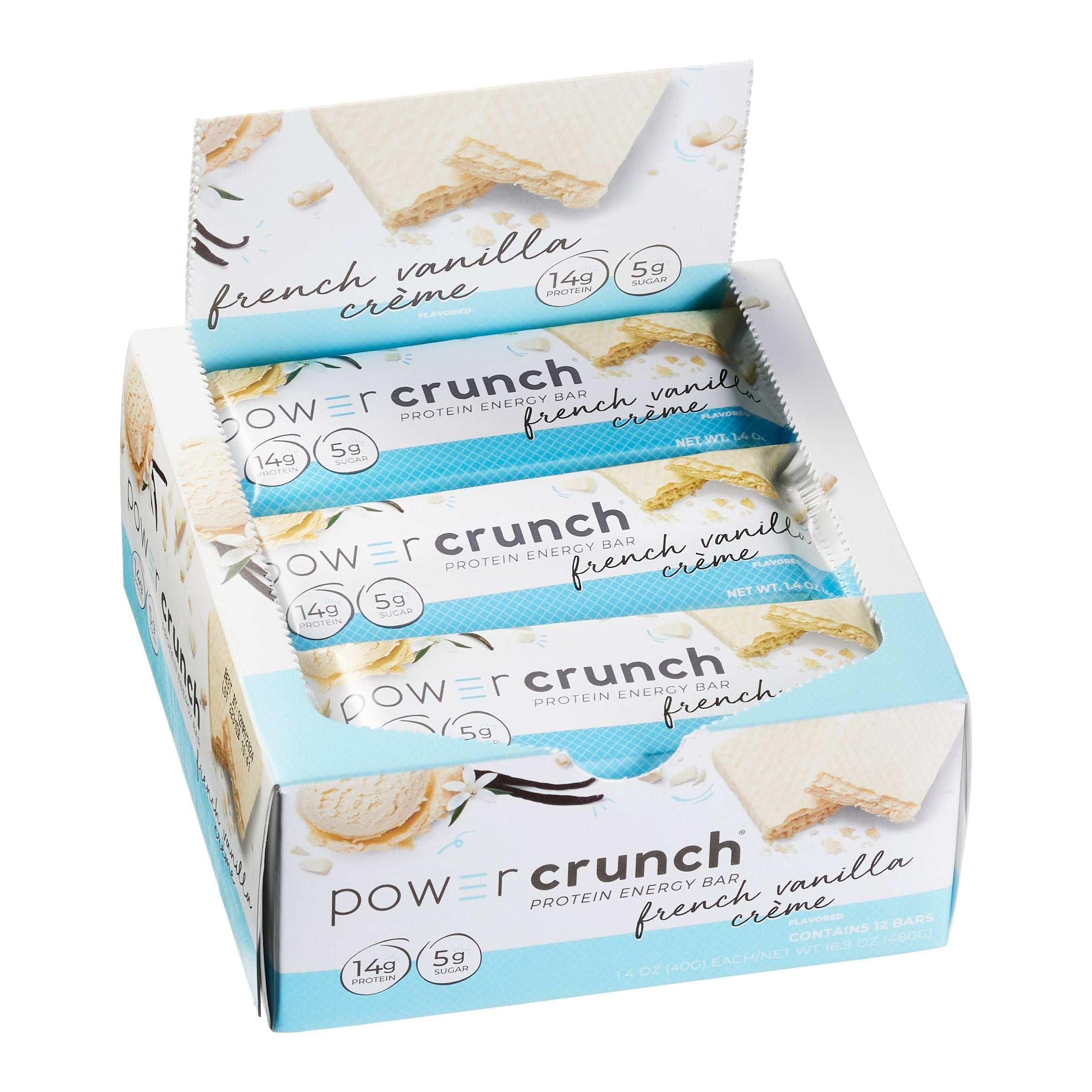Power Crunch Protein Energy Bar, French Vanilla, 1.4 oz, 12-count - USA MEGA SHOP