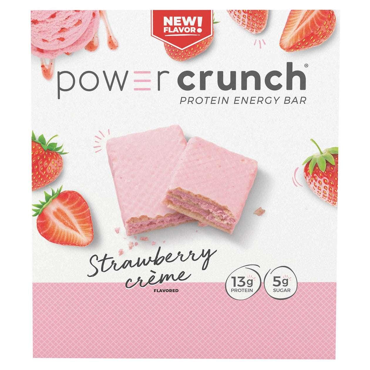 Power Crunch Protein Energy Bar, Strawberry Creme, 1.4 oz, 12-count - USA MEGA SHOP