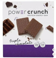 Triple chocolate protein energy bar package with wafer pieces