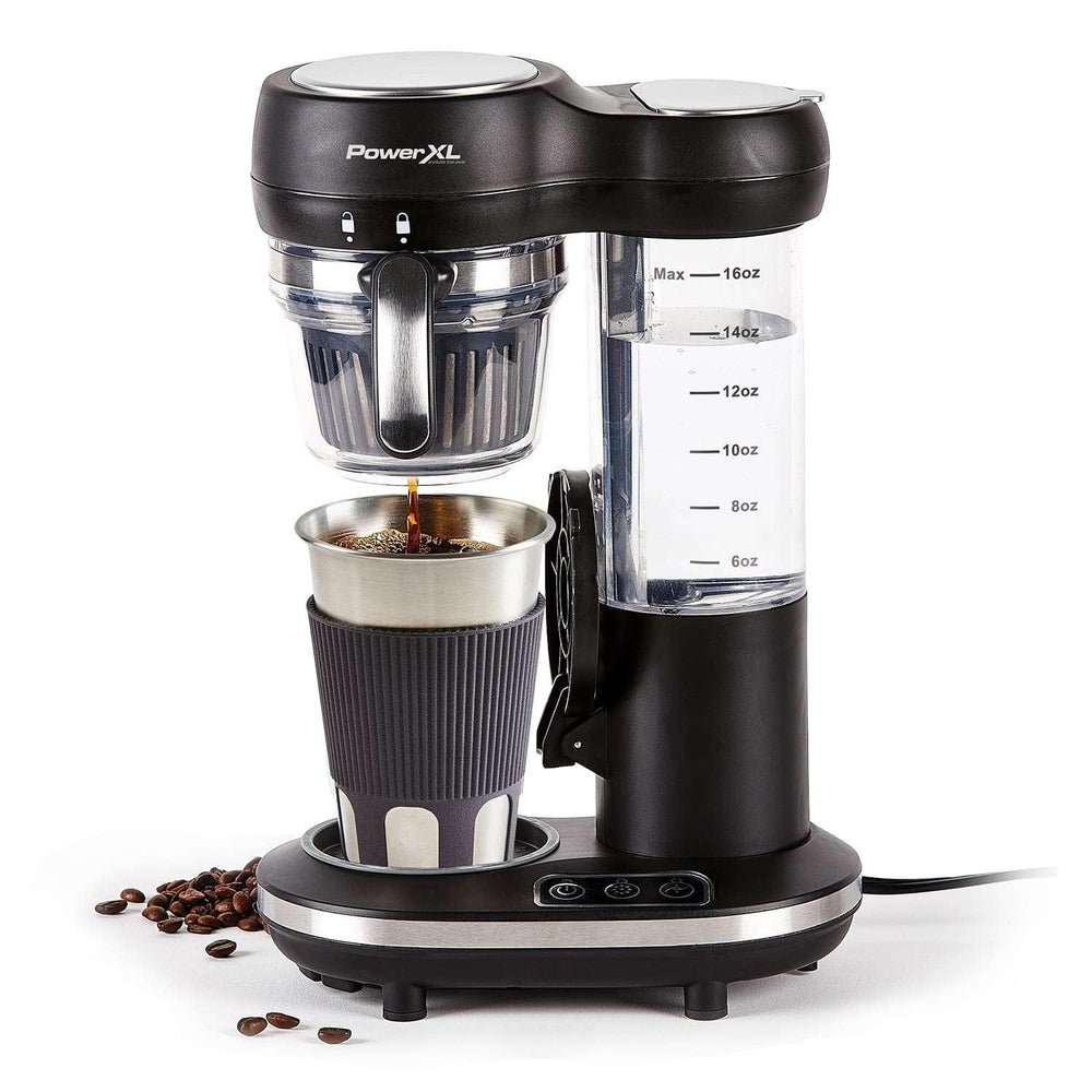 PowerXL Grind and Go Plus Coffee Maker, Automatic Single-Serve Coffee Machine with 16-Oz - USA MEGA SHOP