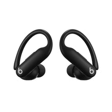 Powerbeats Pro 2 black earbuds, angled front view showing ear hooks and b logo