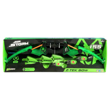 Z-Tek Bow archery set in green retail box with accessories shown on front