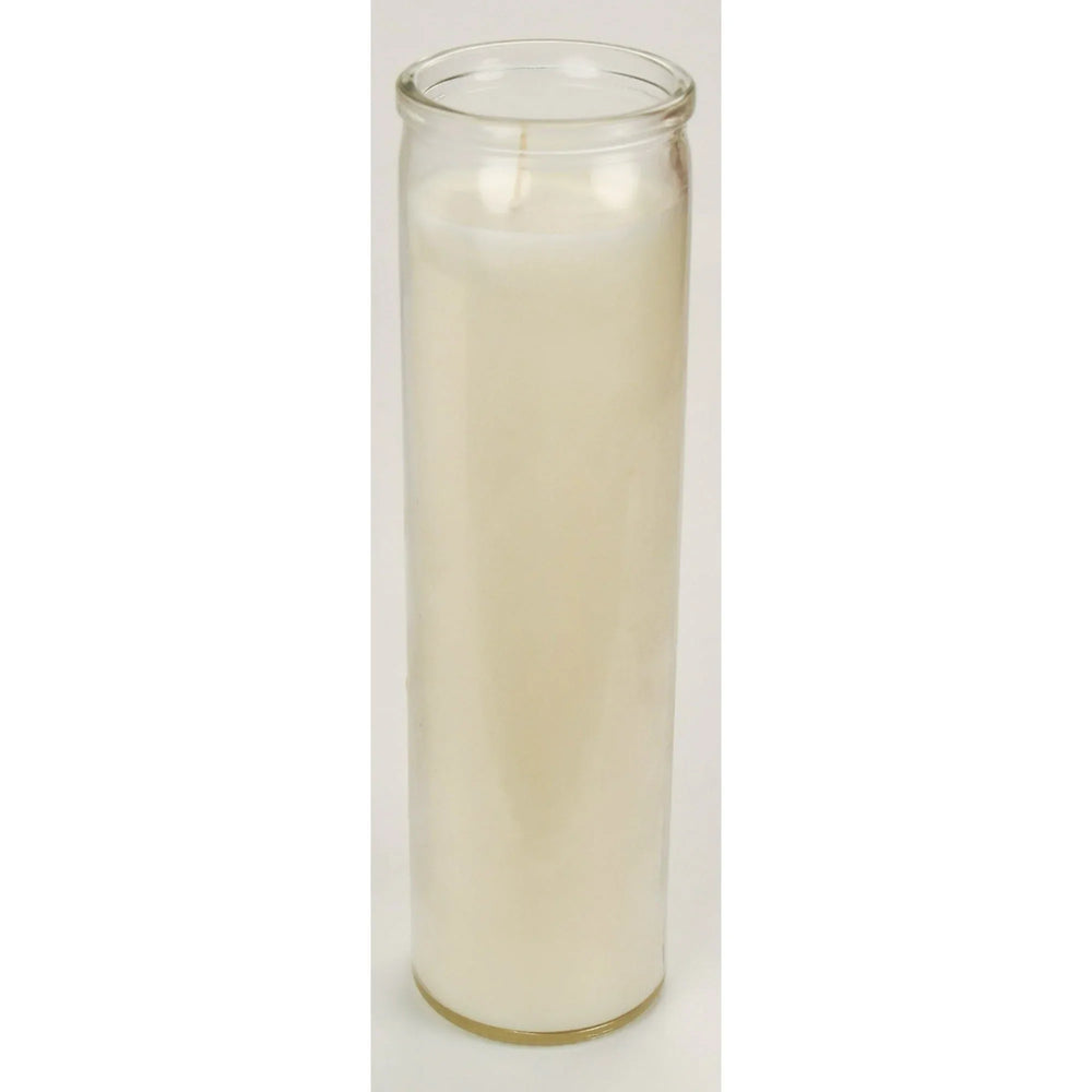 (4 pack) Prayer Candle Clear Glass White Wax, 8 Inch - USA MEGA SHOP