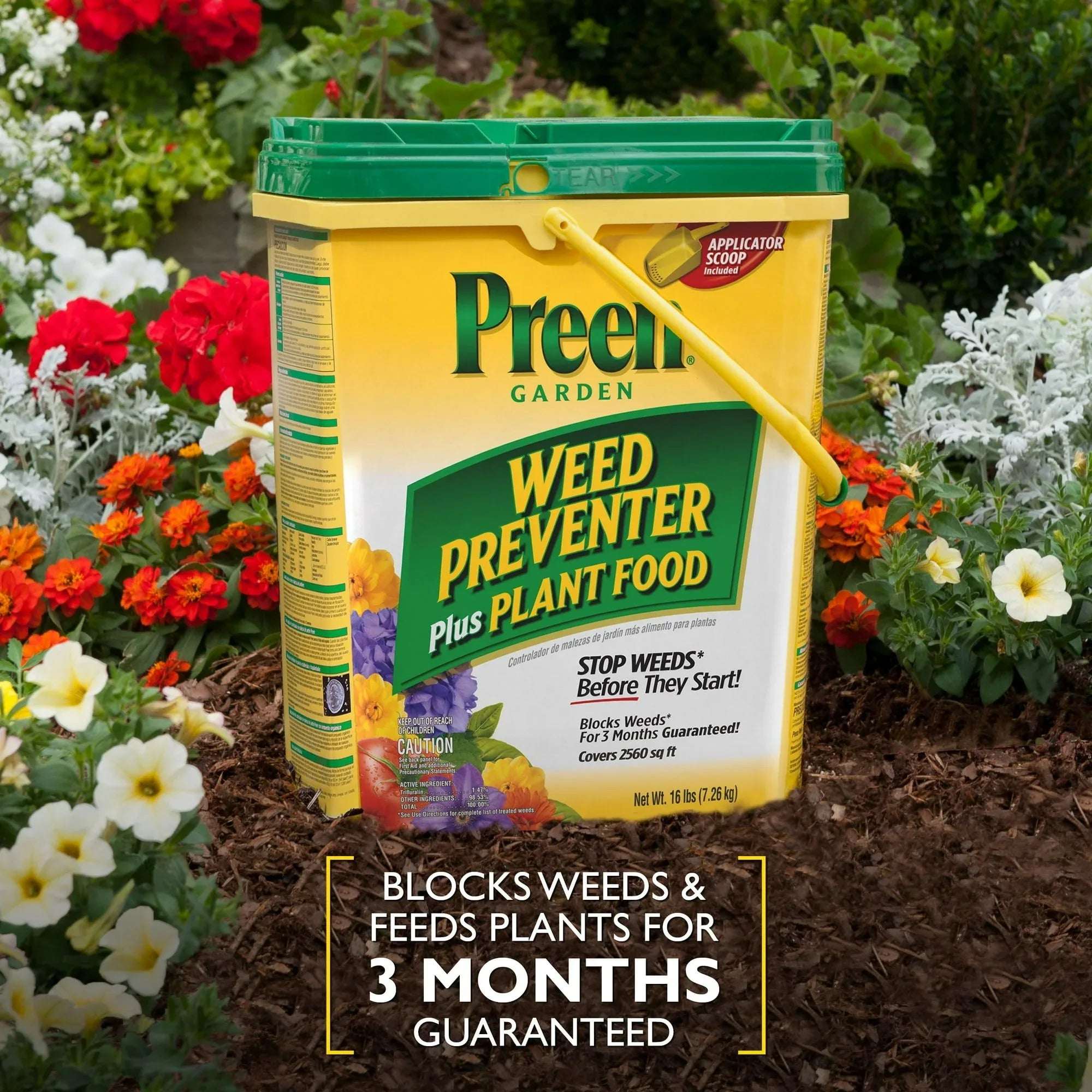 Preen Garden Weed Preventer + Plant Food - 16 lb. - Covers 2,560 sq. ft.