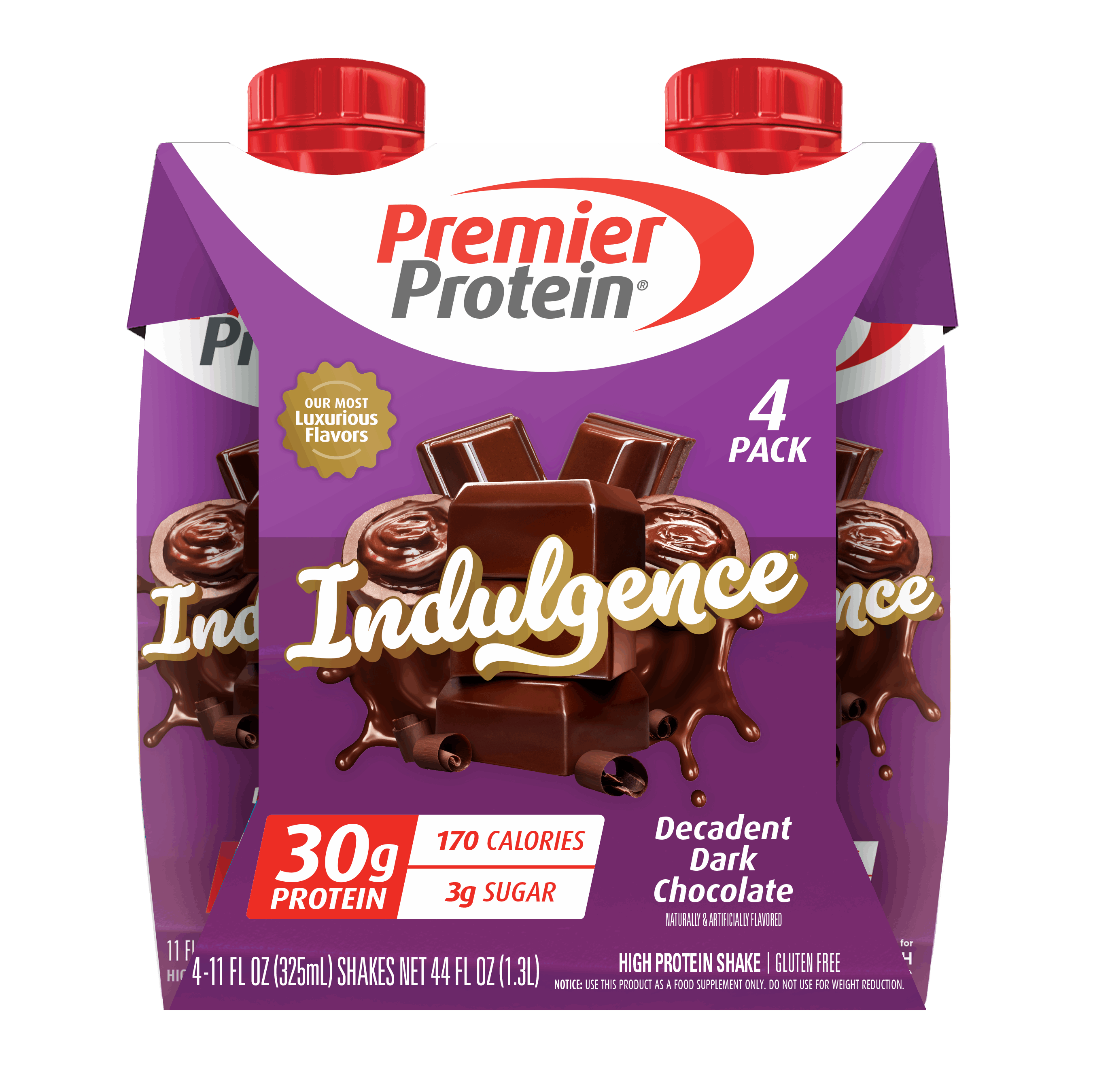 Premier Protein Indulgence Protein Shake, Chocolate Covered Strawberry, 30g Protein, 11 fl oz, 4 Ct