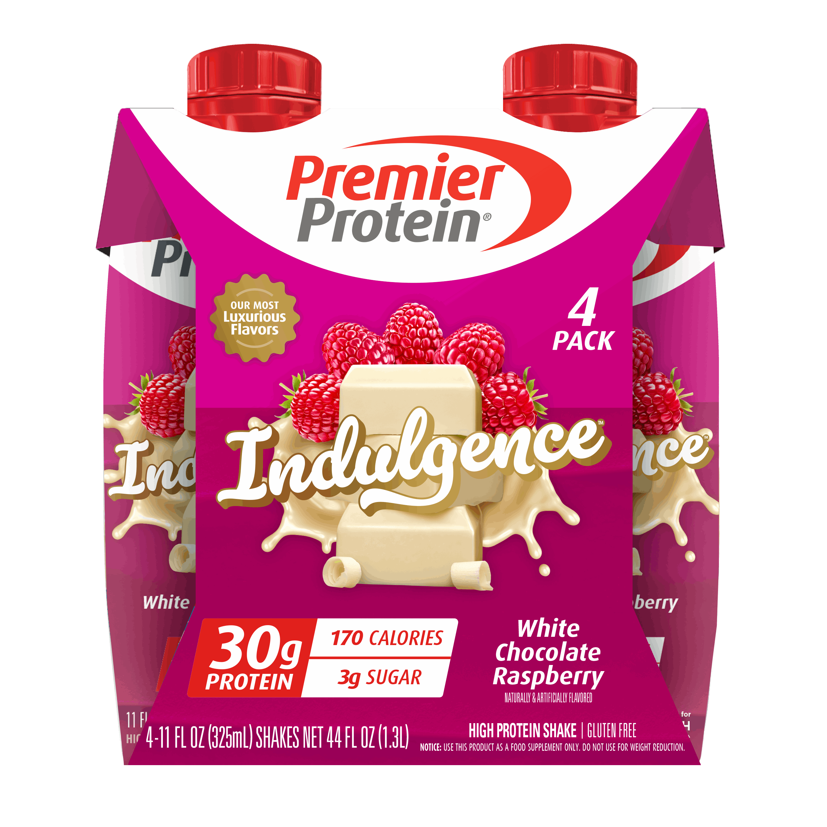 Premier Protein Indulgence Protein Shake, Chocolate Covered Strawberry, 30g Protein, 11 fl oz, 4 Ct