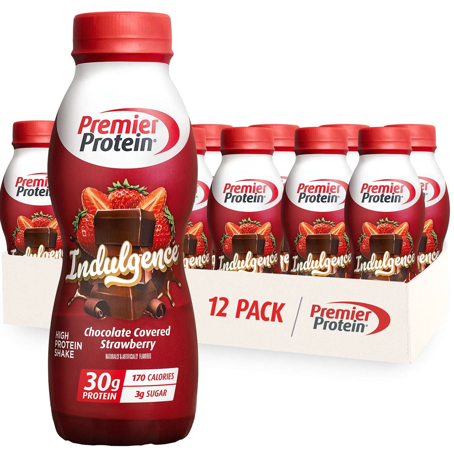Premier Protein Indulgence Protein Shake, Chocolate Covered Strawberry, 30g Protein, 11 fl oz, 4 Ct