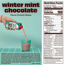 Premier Protein winter mint chocolate shake carton nutrition facts panel