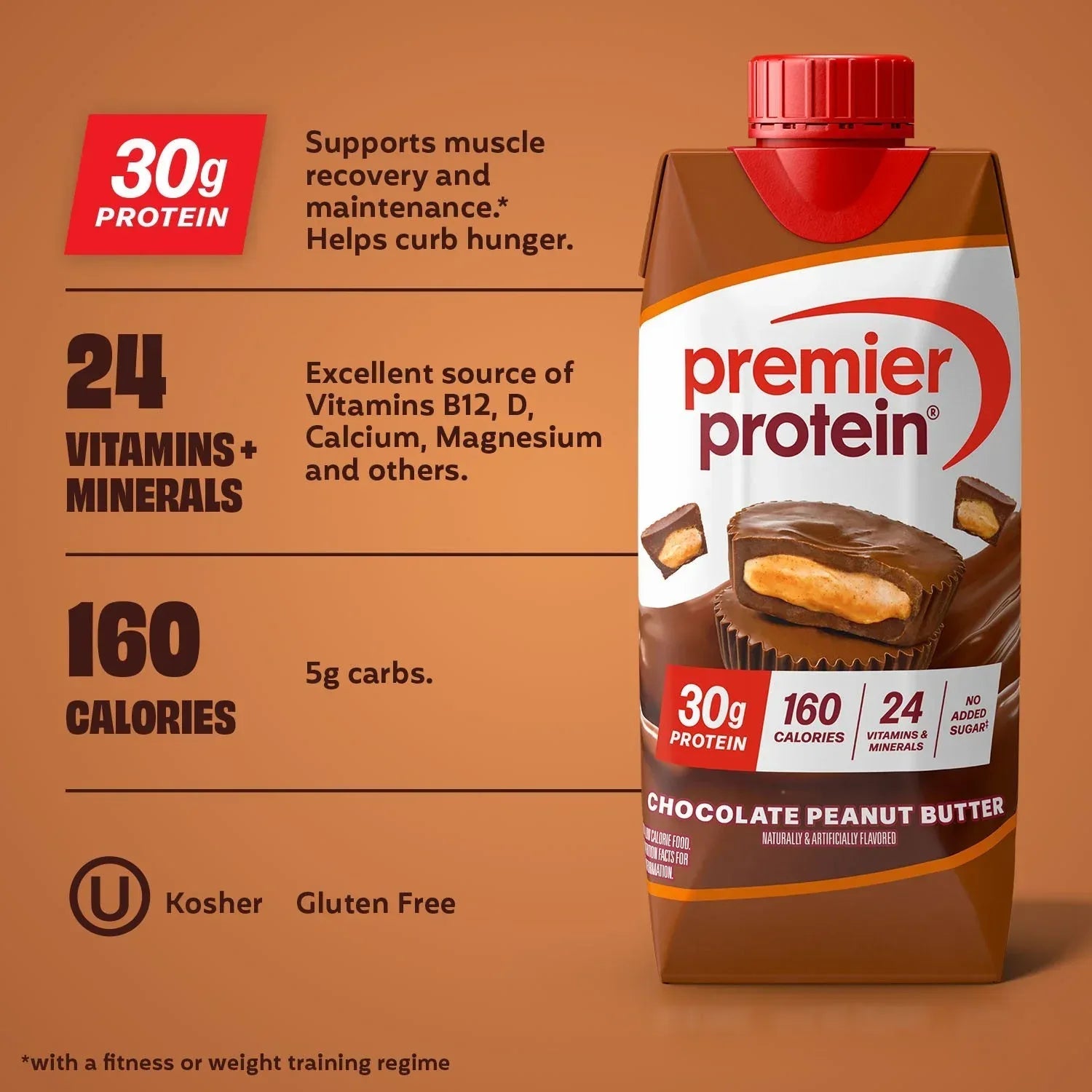 Premier Protein 30g High Protein Shake, Chocolate Peanut Butter, 11 fl. oz., 15 pk.