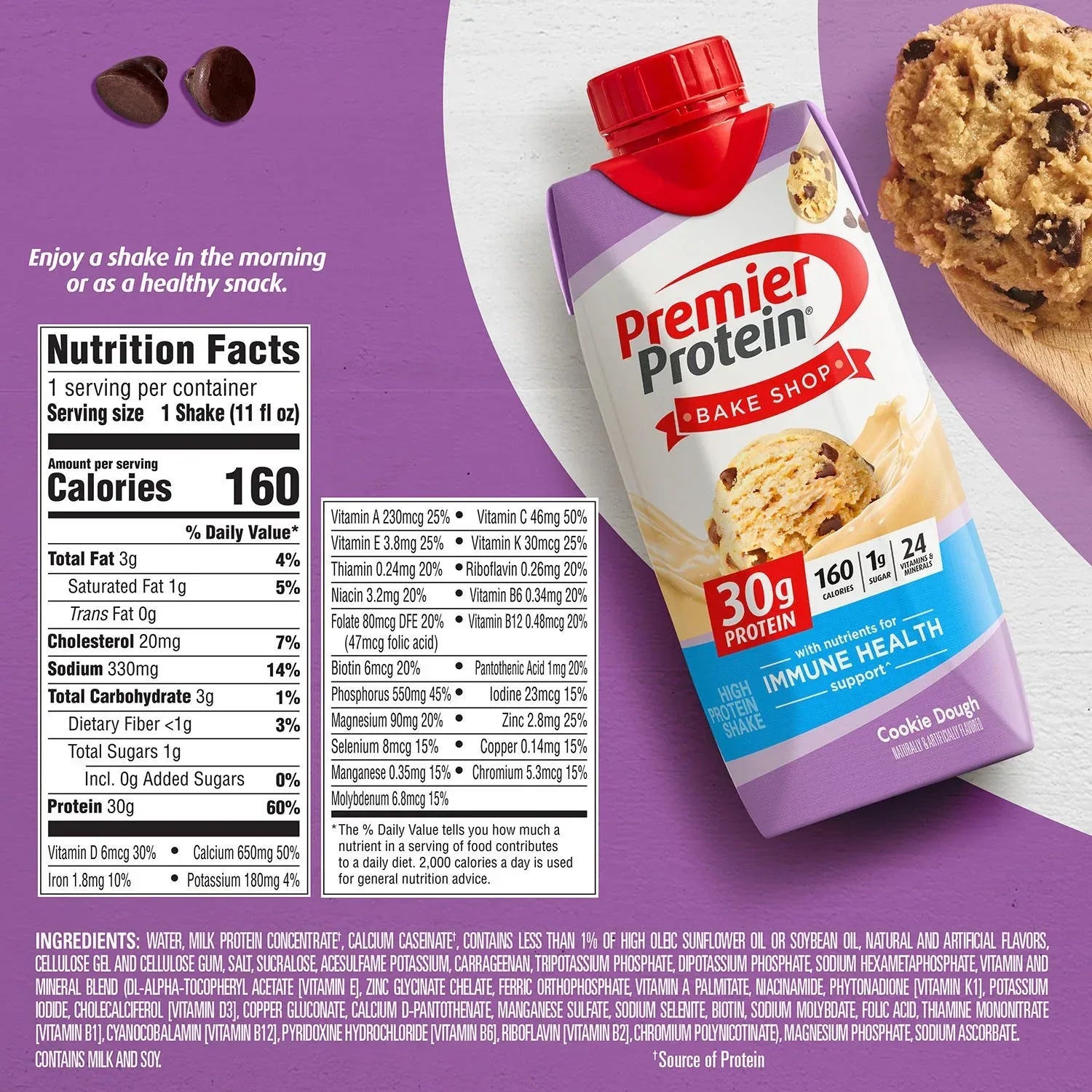 Premier Protein 30g High Protein Shake, Cookie Dough, 11oz., 15 pk.
