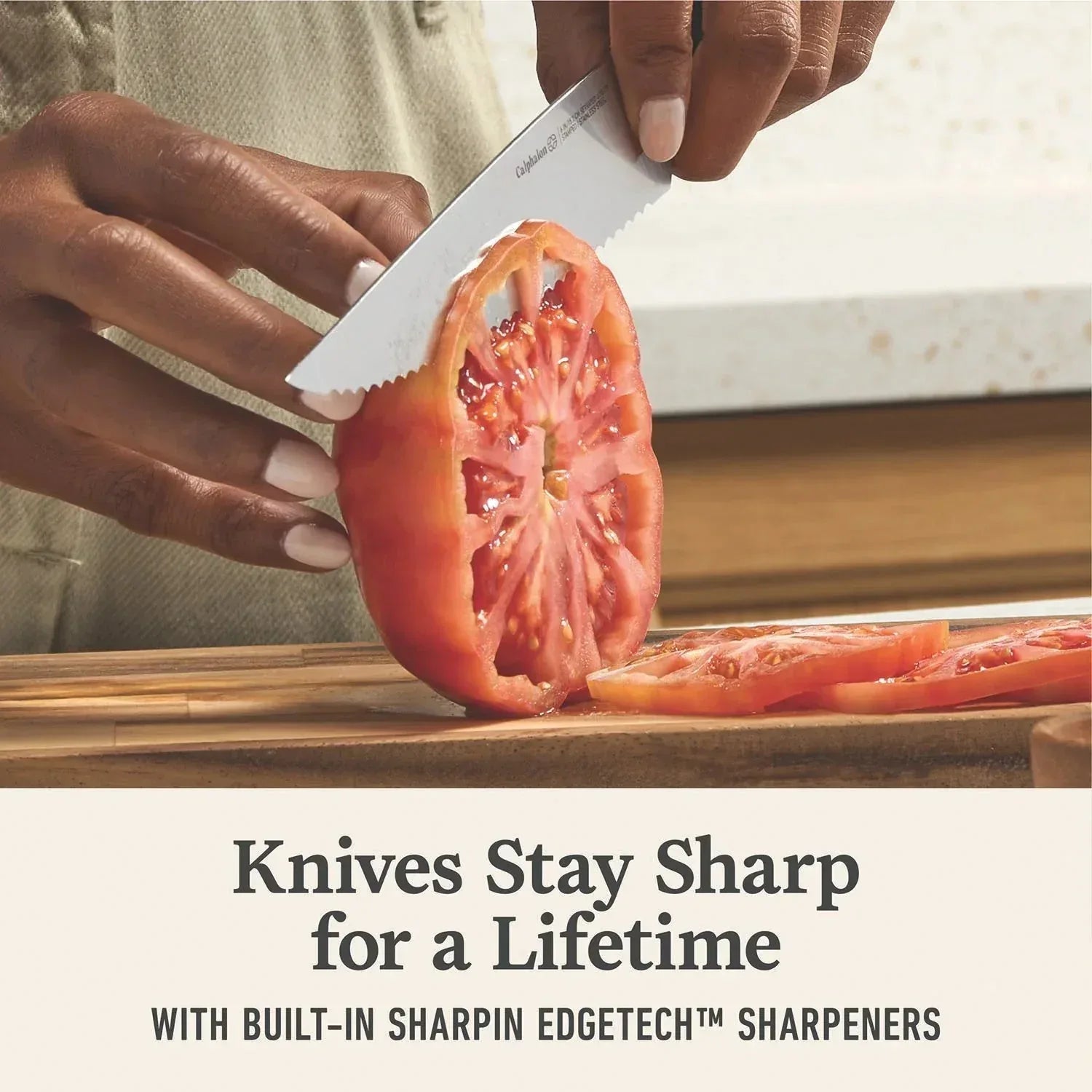 Premier by Calphalon 15-Piece Knife Set with SharpIN Edgetech - USA MEGA SHOP