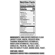Saltine crackers nutrition facts and ingredients label panel