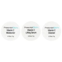 PrescriptSkin, Vitamin C Trial Set, 3 Professional Strength Brightening Products, 3 Jars, 0.18 oz (5 g) Each