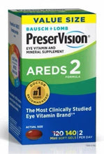 AREDS 2 eye vitamin supplement box, Value Size, 120/140 mini softgels