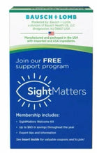 AREDS 2 eye vitamin supplement box back with SightMatters support program