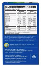 AREDS 2 eye vitamin supplement back Supplement Facts label, 1 mini softgel serving