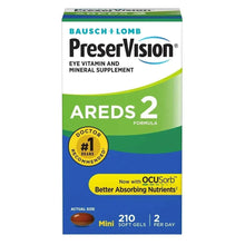 PreserVision AREDS 2 soft gel supplement box with 210 mini soft gels