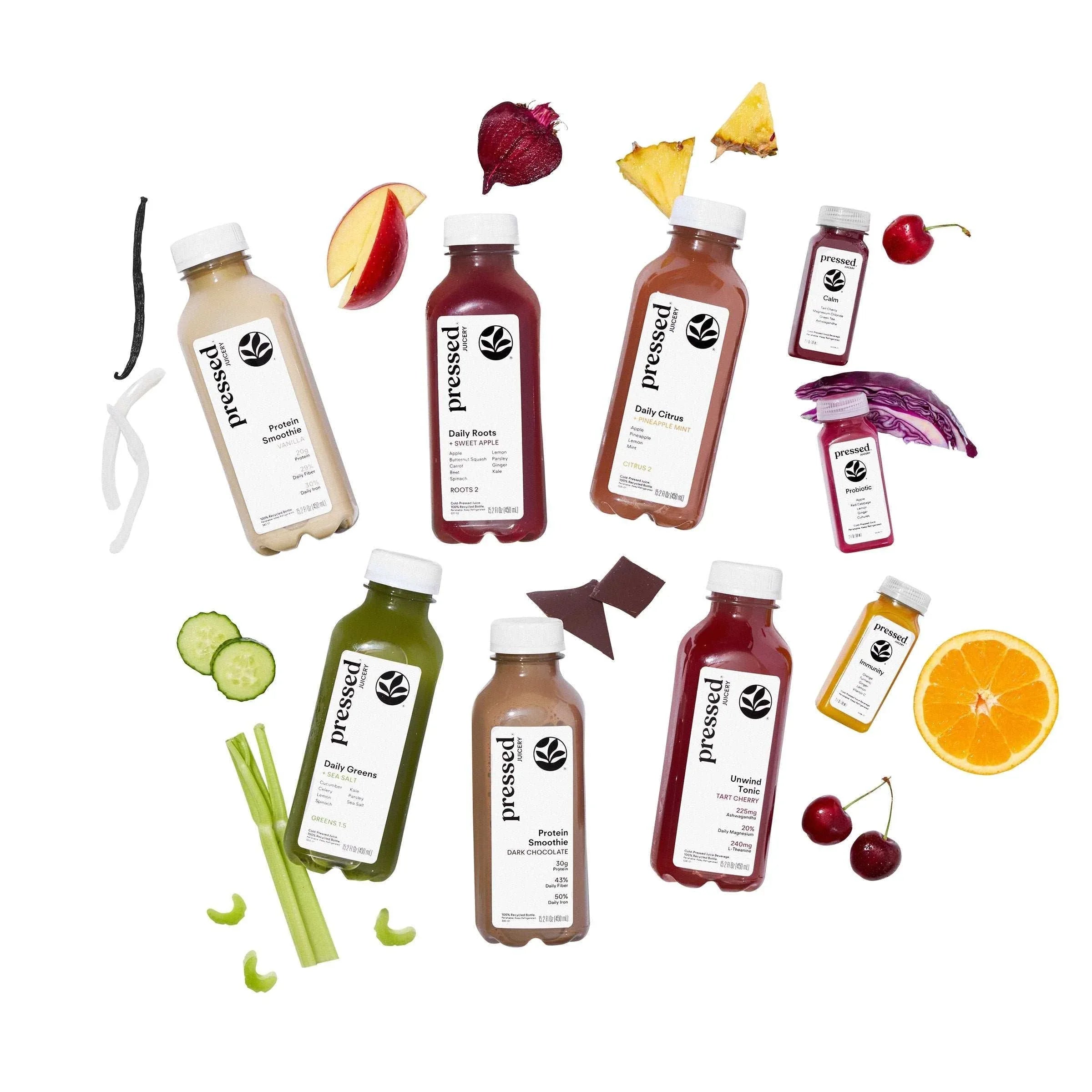 Pressed Juicery 3-day Juice + Protein Cleanse - 27 bottles, 18 Juices & 9 Shots - USA MEGA SHOP