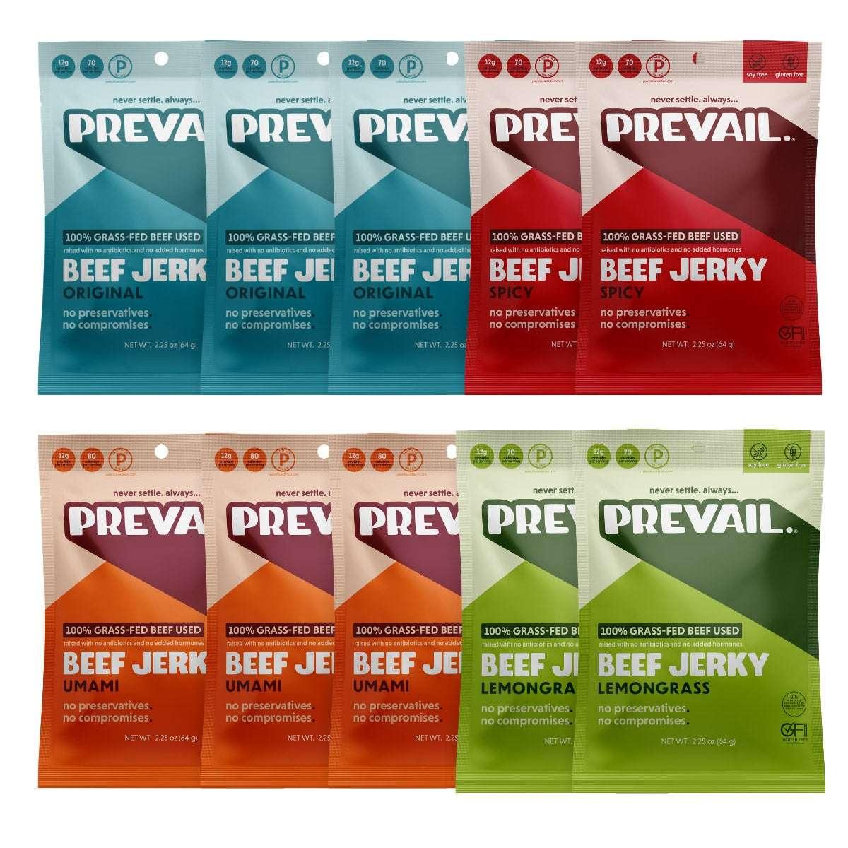 Prevail Variety Grass Fed Beef Jerky 10-pack - USA MEGA SHOP