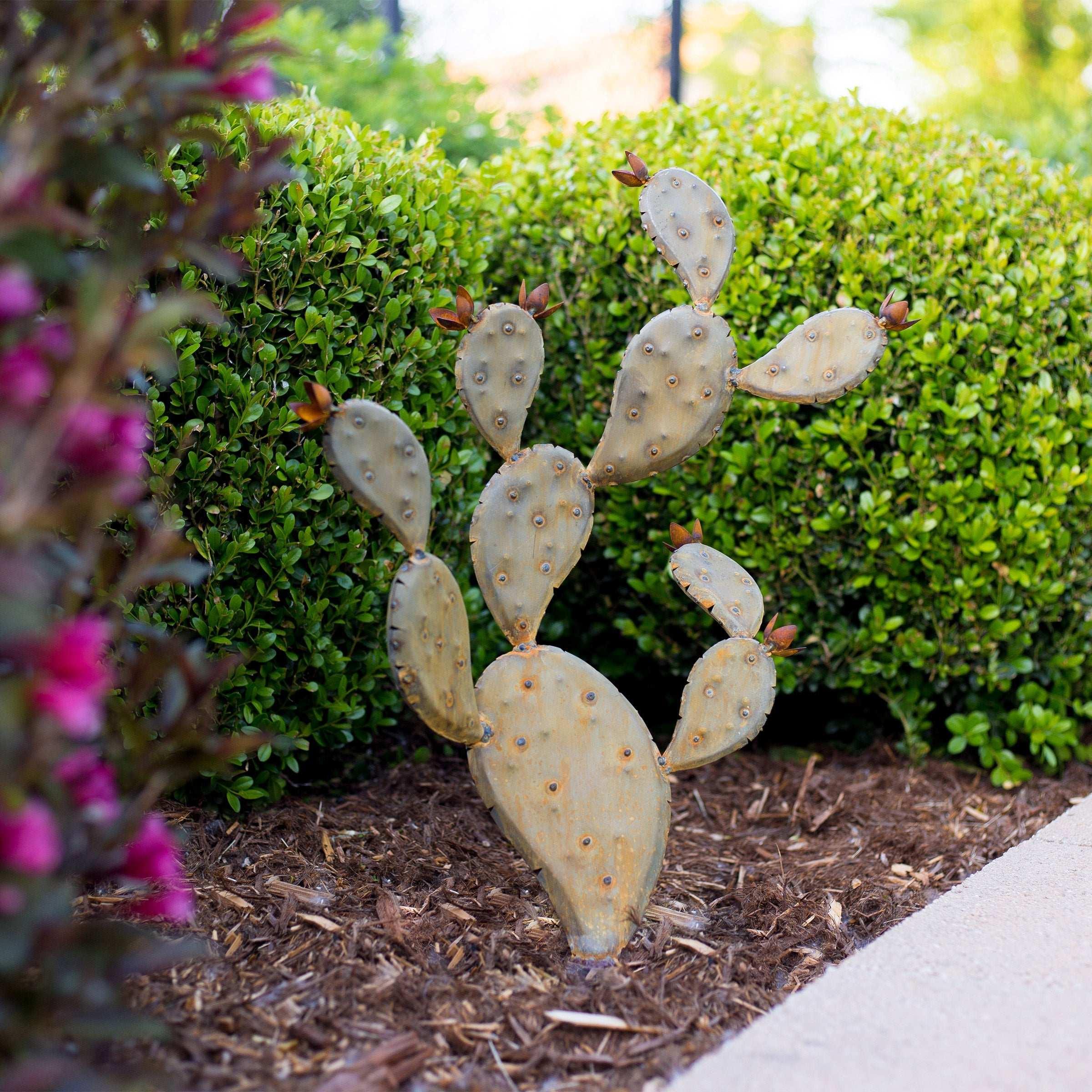 Prickly Pear Cactus Sculpture by Desert Steel - USA MEGA SHOP