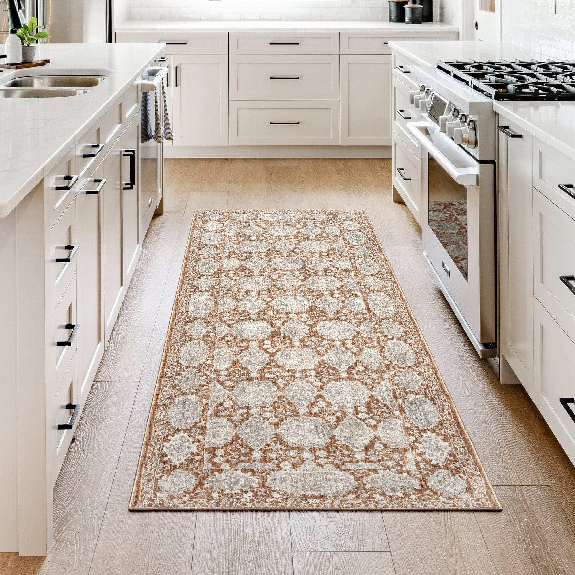 Prima Area Rug Collection, Eta Rust - USA MEGA SHOP