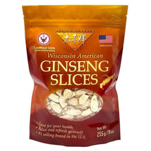Prince of Peace ginseng slices pouch with visible sliced roots, 9 oz.