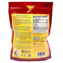 Prince of Peace ginseng slices pouch back view with Nutrition Facts and barcode