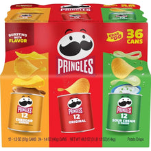Pringles 36-can grab-and-go variety pack of potato chips with Original and Sour Cream
