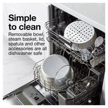 Rice cooker parts and steamer basket in dishwasher safe rack