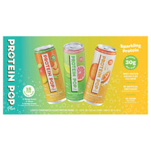 Clear RTD protein drink variety pack with four labeled 30g protein cans