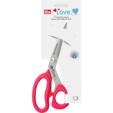 Prym Love dressmaker scissors with pink ergonomic handles and stainless blades