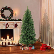 6' artificial Christmas pine tree with dark green needle branches and stand
