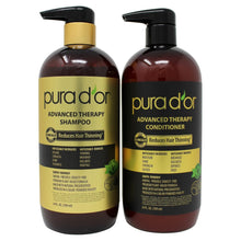 Shampoo and conditioner bottles with black pump tops, amber-brown plastic