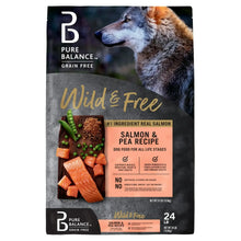 Grain-free dry dog food bag, salmon & pea recipe, Wild & Free, 24 lb