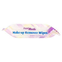 Pure'n Gentle make-up remover wipes pouch with title and size text, 30 wipes, folded shape
