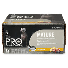Pure Balance Pro Plus mature wet dog food multipack box, side view