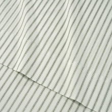 Striped sheet fabric, light gray thin vertical lines on white