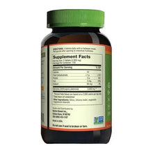 Spirulina supplement bottle back label with Supplement Facts table