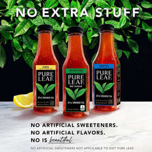 Pure Leaf extra sweet tea bottles with “No artificial sweeteners” callout
