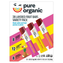 Fruit bar variety pack, 28 count, layered fruit bars made with fruit purees