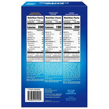 Protein bars variety pack box back with nutrition facts and ingredients